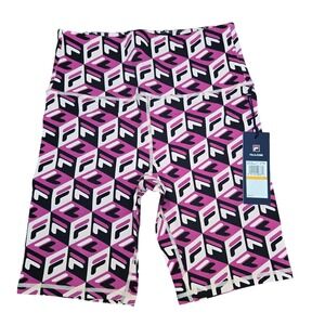 NWT Fila Ainhoa High Waist Geometric Print Bike Short Sz‎ S